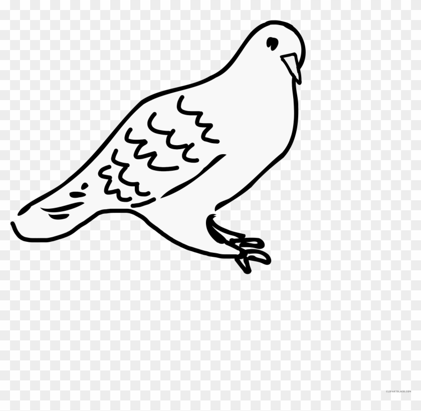 Love Doves Animal Free Black White Clipart Images Clipartblack - Sitting Dove Drawing - Png Download