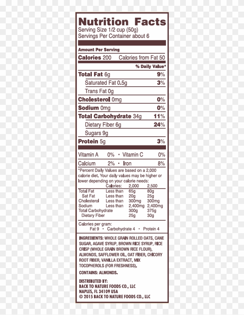 Whole Grain Rolled Oats With Almonds - Jimmy Dean Breakfast Croissant Nutrition Clipart #2849531
