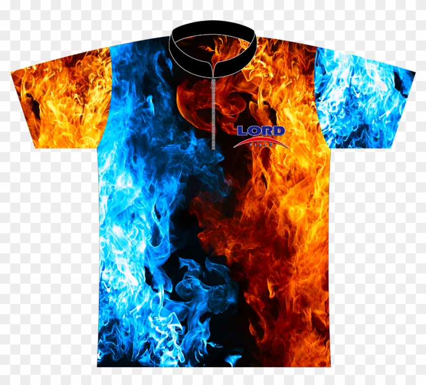 Lord Field Red/blue Flames Dye-sublimated Shirt - Blue Flame Bowling Shirt Clipart #2849873