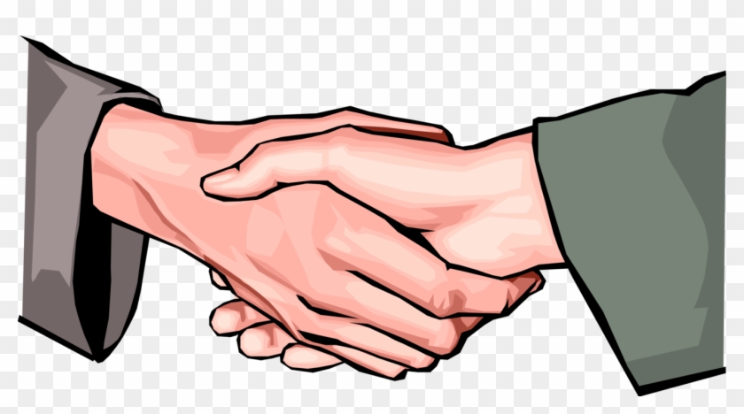 Associates Shake Hands In Greeting Or Agreement Clipart #2850503
