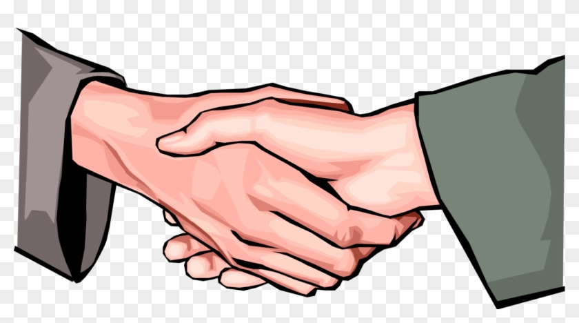 Associates Shake Hands In Greeting Or Agreement Clipart