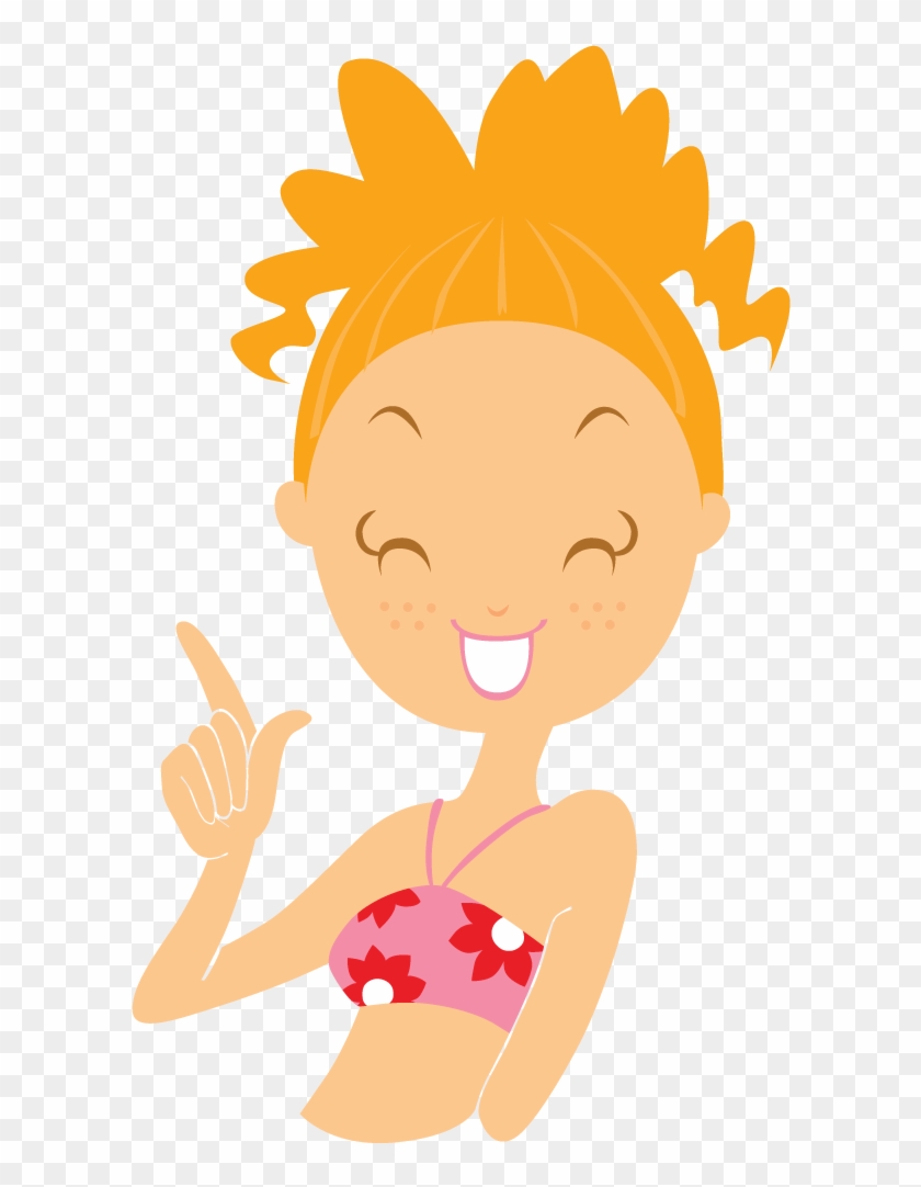 Beach Girl Finger Icon - Girl Happy Icon Png Clipart