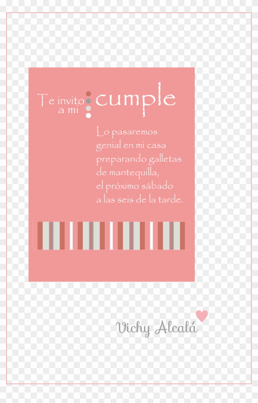 Te Invito A Mi Cumple Tarjetas De Invitacin Imprimibles - Paper Clipart #2852053