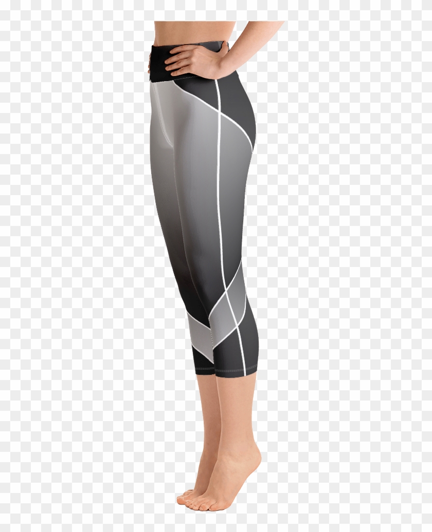 Charcoal Fade 2 Flex Yoga Capri Leggings - Leggings Clipart #2853406
