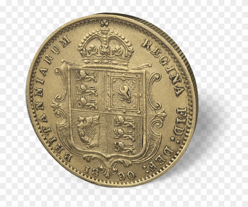 Picture Of English 1/2 Sovereign Gold Coin - Coin Clipart #2853488