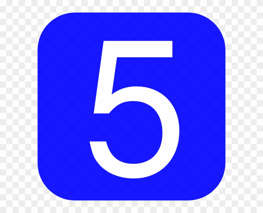Red, Rounded, Square With Number 4 Svg Clip Arts 600 - Number 5 In Blue - Png Download