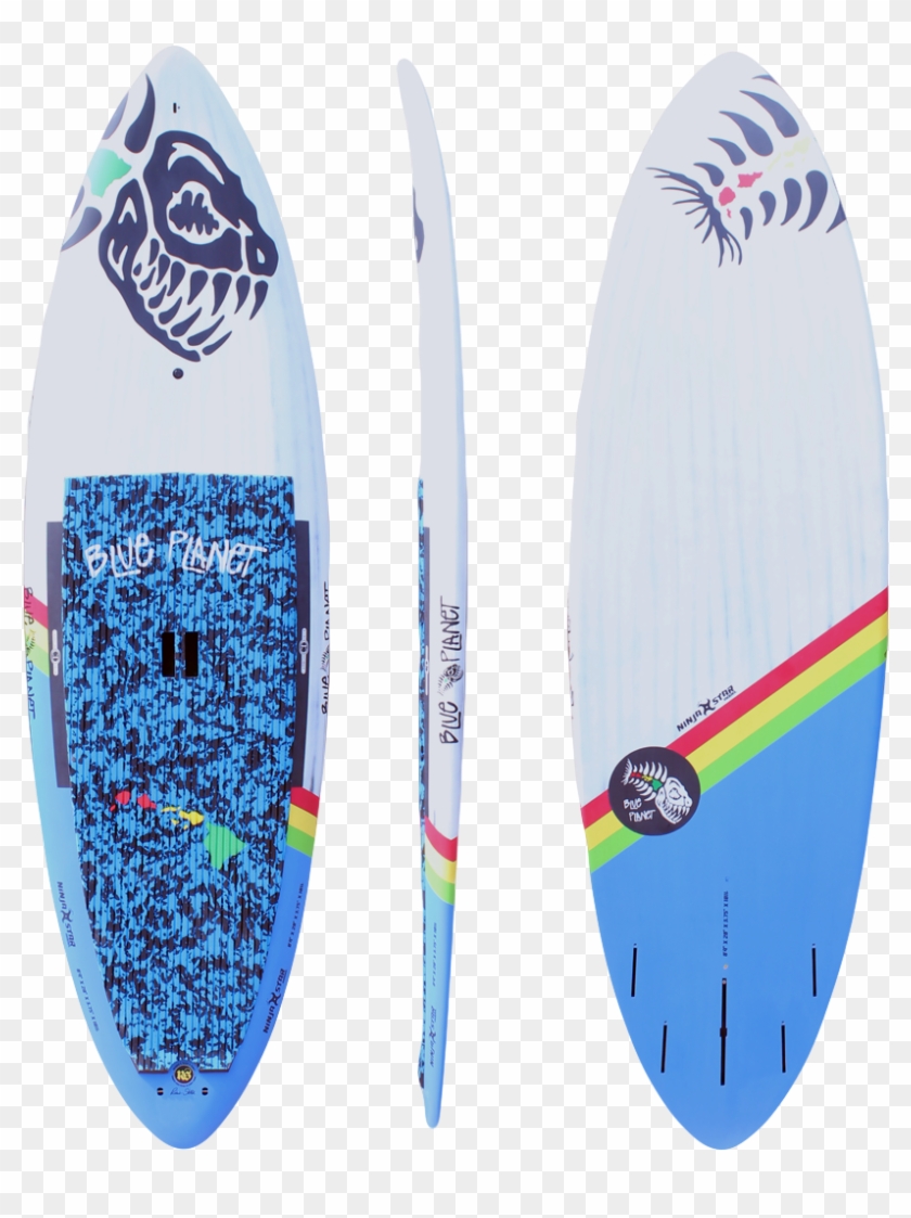 8'4x28 Ninja Star Wht-blue Carbon - Hawaii Clipart #2854265
