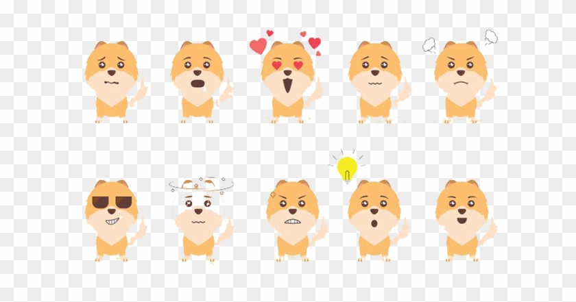 Emoticon Sunglasses Pomeranian Series Breed Dog Face - Pomeranian Dibujos Clipart