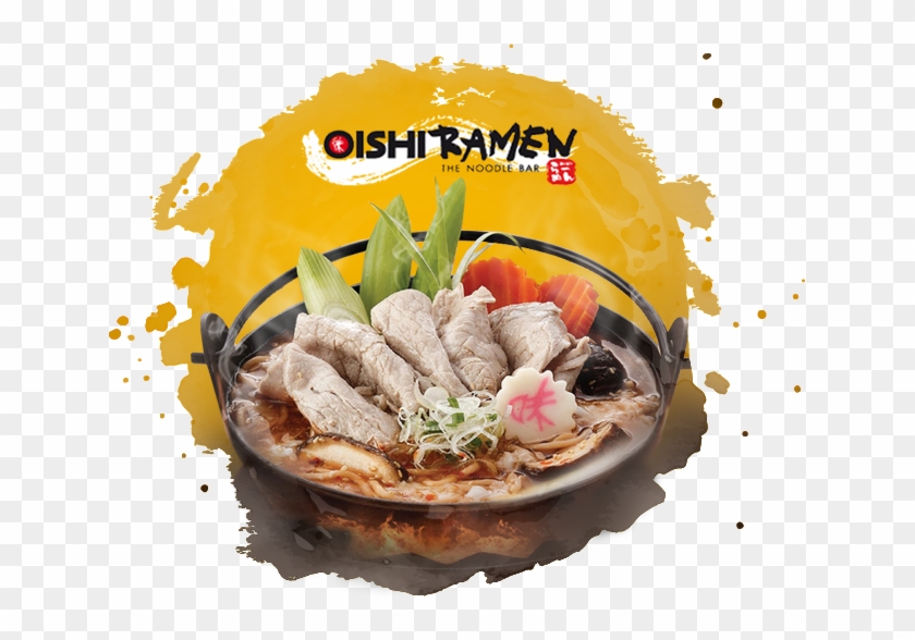 Ramen, Spicy Fried Seafood/pork Ramen With Basil, Stir - Oishi Group Clipart