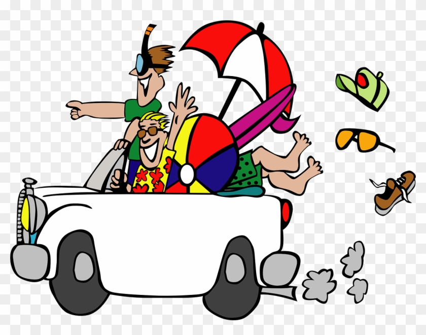 Funny Travel Cartoon Car Png Image - Beach Party Clipart Transparent Png #2855032
