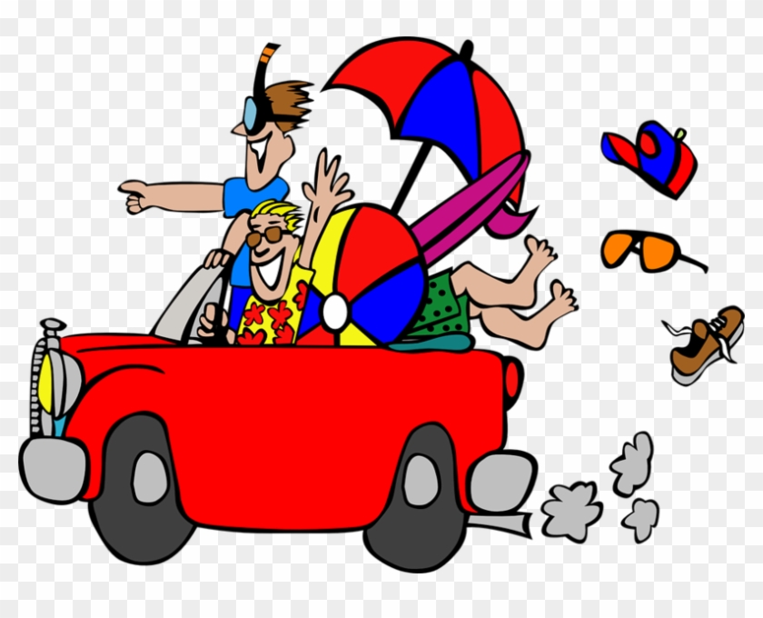 Beach Time Car - Viaje A La Playa Con Amigos Clipart #2855091