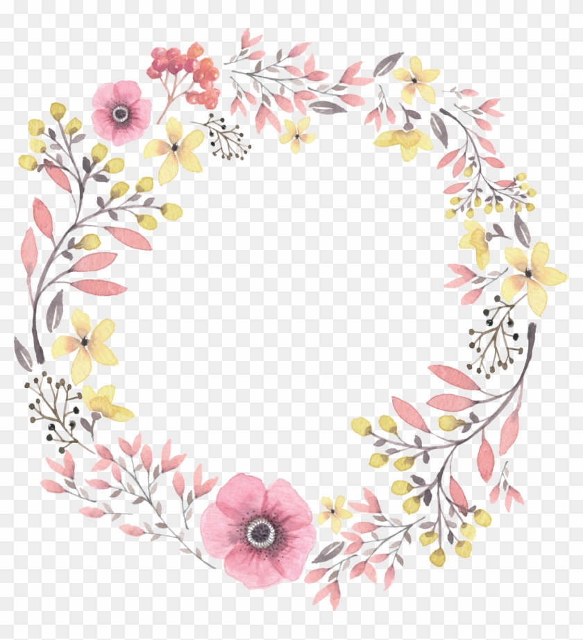 Painted Wreath Hand Watercolor Wreaths Iphone Clipart - She Belongs Among The Wildflowers Quote - Png Download #2855844