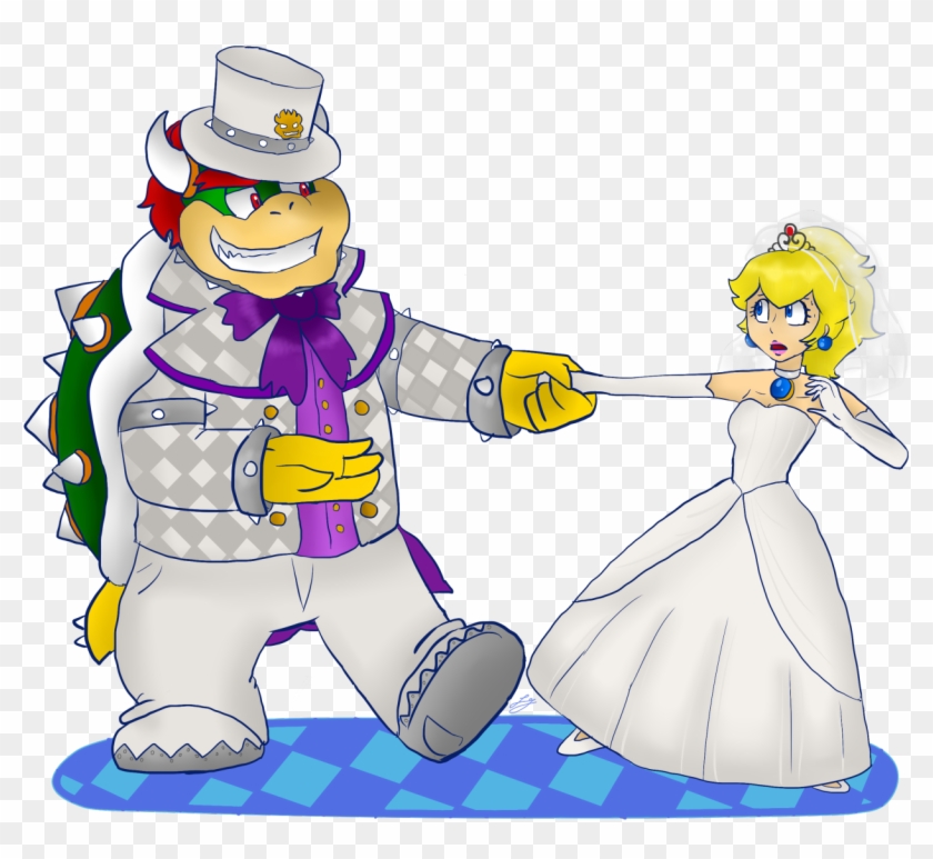 Bowser Forcing Princess Peach To Marry Her~ Super Mario - Super Mario Odyssey Bowser Wedding Clipart #2857758