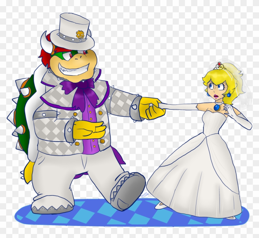 Bowser Forcing Princess Peach To Marry Her~ Super Mario - Super Mario Odyssey Bowser Wedding Clipart