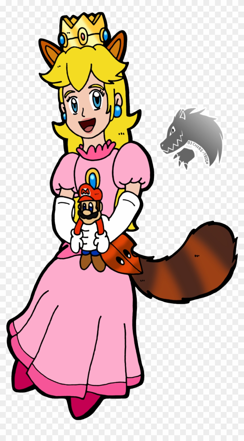 Comm Tanuki Princess Peach By Chibi-tediz - Cartoon Clipart