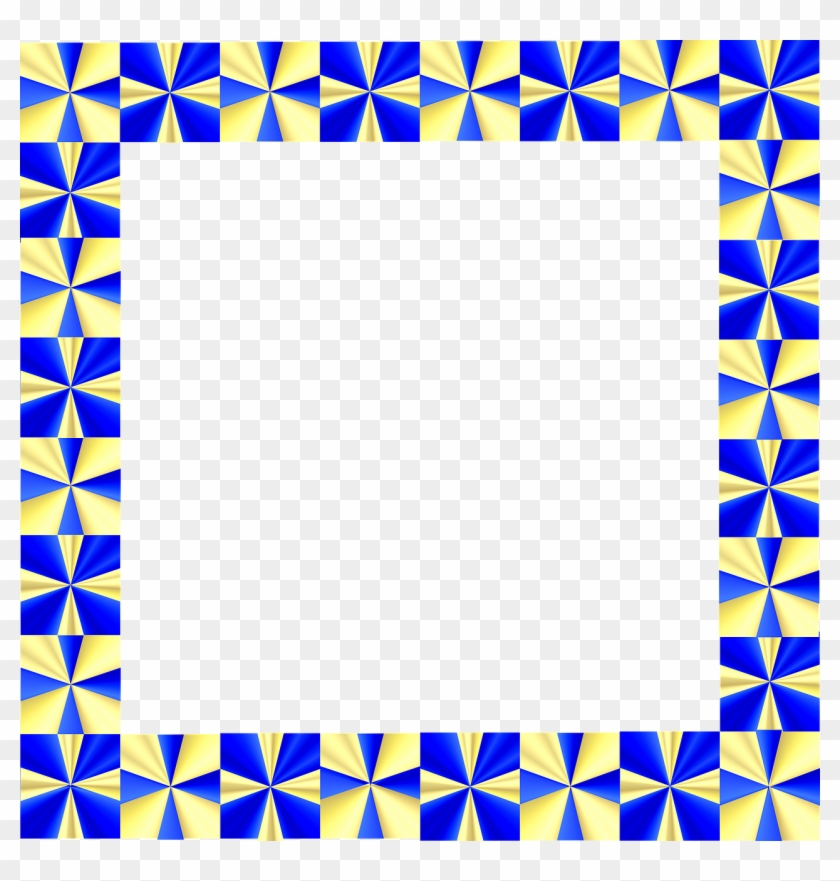 Frame Border Gold Blue Shiny Png Image - Border Design Frame Clipart #2858726