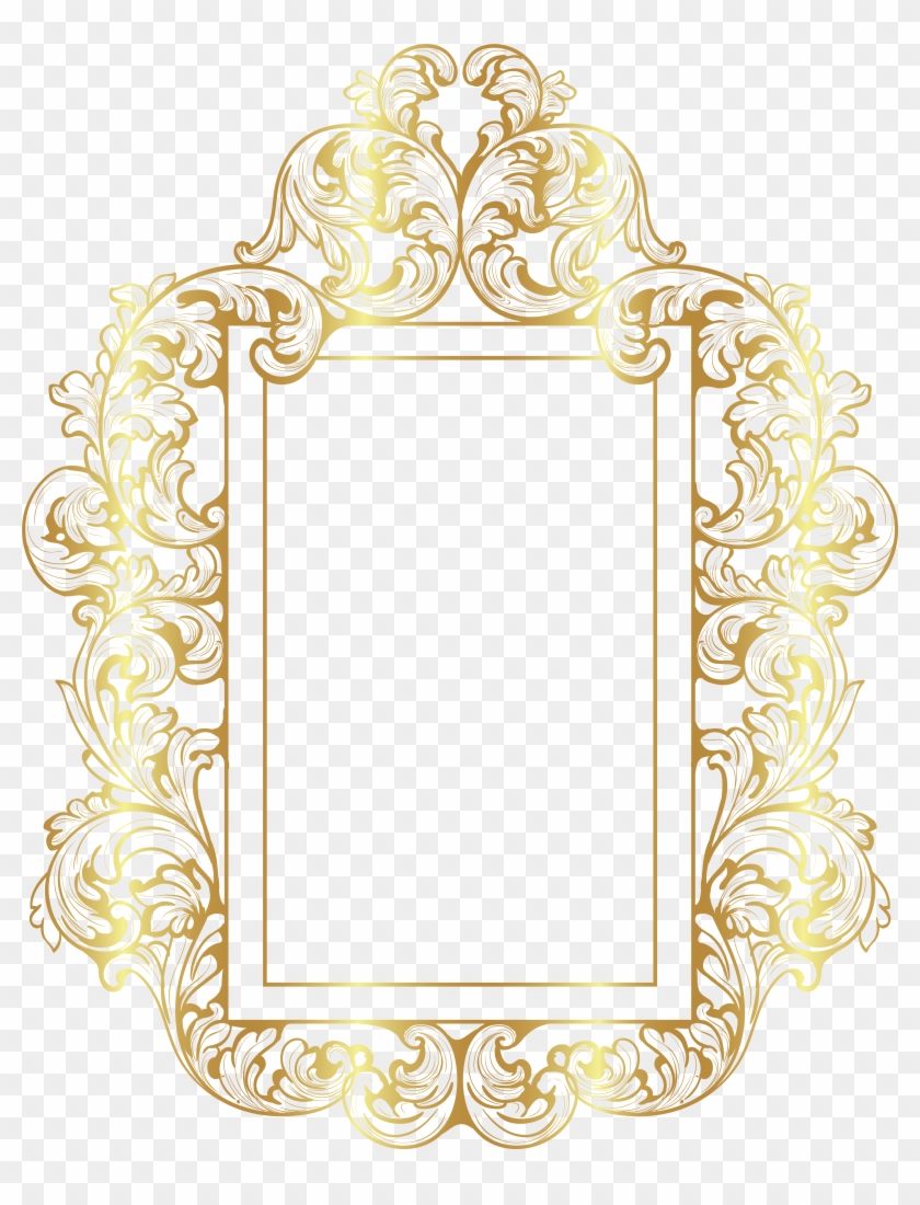 Decorative Gold Frame Border Clipart Image - Png Download