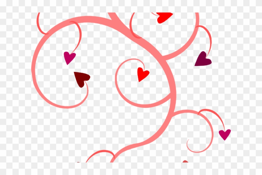 Heart Clipart Vine - Cartoon Hearts And Flowers - Png Download #2859470
