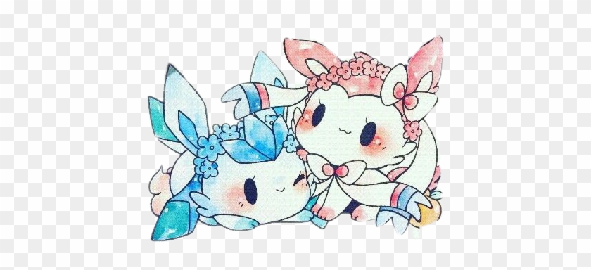 #sylveon #glaceon #pokemon #kawaii #hermanas - ภาพ โปเก ม่อน สี น้ำ Clipart