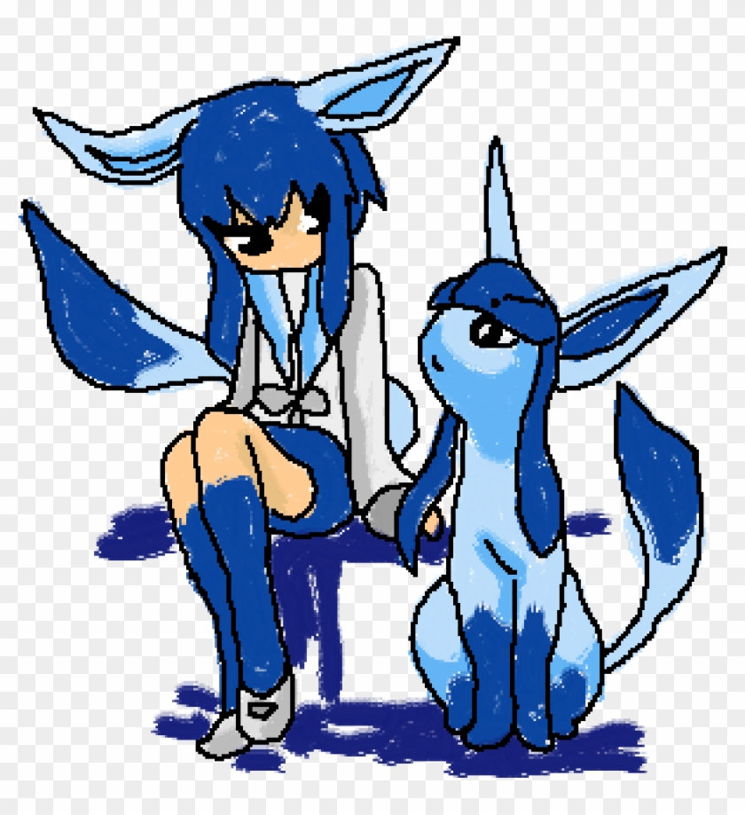 Glaceon Pokemon And Human - Eevee Anime Human Cosplay Clipart