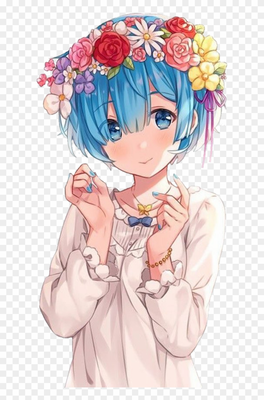 Rem Sticker - Rem Re Zero Flowers Clipart