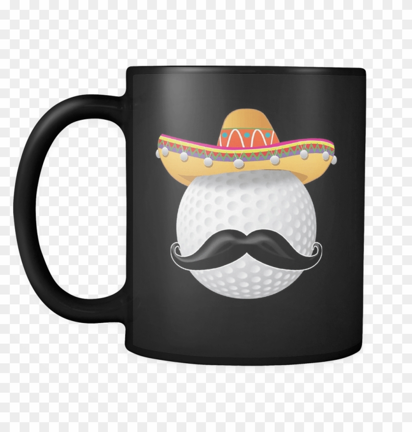 Robustcreative-funny Golf Ball Mustache Mexican Sport - Mug Clipart
