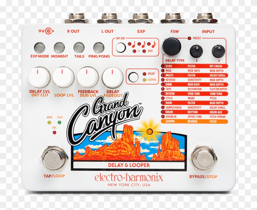 Electro-harmonix Grand Canyon Delay & Looper Pedal - Electro Harmonix Grand Canyon Clipart #2860658