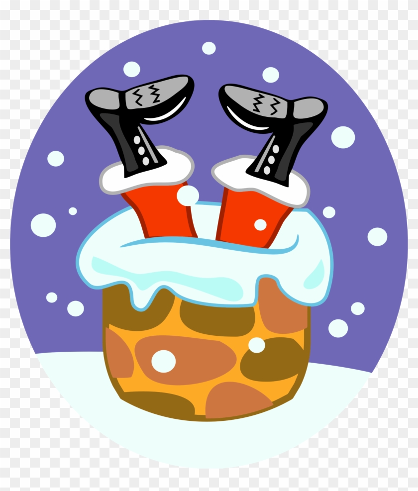 This Free Icons Png Design Of Santa Claus Stuck In - Santa Stuck In Chimney Clipart #2860660