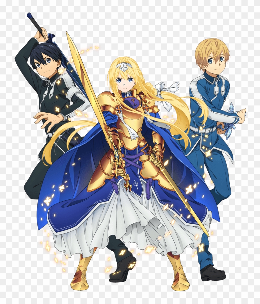 Kirito, Alice & Eugeo - Sword Art Online Alicization Icon Clipart