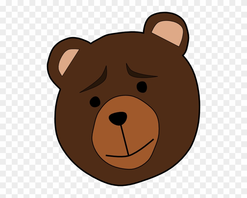 Cartoon Bear Face - Sad Bear Face Cartoon Clipart #2861762