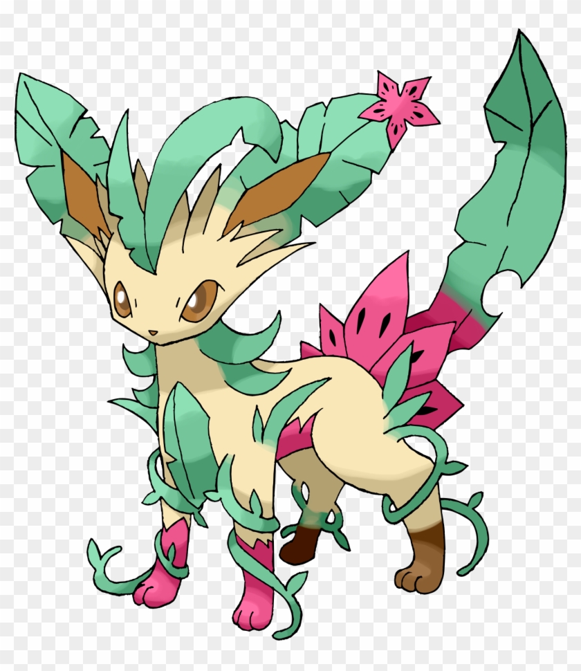 Dratini Drawing Evolutions Eevee - Mega Leafeon Pokemon Card Clipart