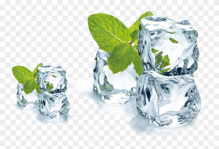 Cube Menthol Spicata Ice Juice Mentha Mint Clipart - Ice Cube With Mint Leaf - Png Download #2863009