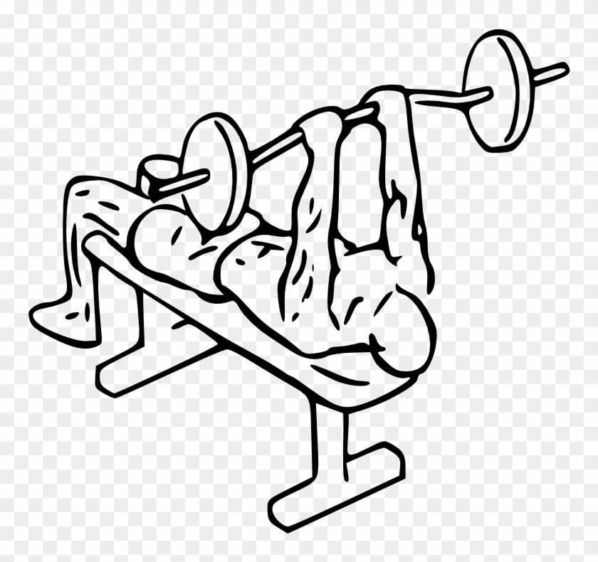 French Press Exercise - Lying Tricep Extension One Dumbbell Clipart