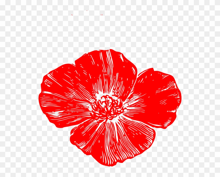 Red Poppy Svg Clip Arts 546 X 596 Px - Poppy Clipart Red - Png Download