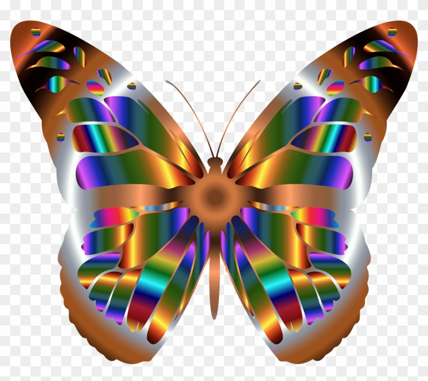 This Free Icons Png Design Of Iridescent Monarch Butterfly - Real Rainbow Monarch Butterfly Clipart #2866187