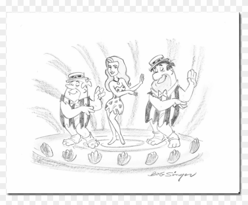 Fred, Barney, And Ann Magrock, Original Graphite Pencil - Cartoon Clipart #2866577