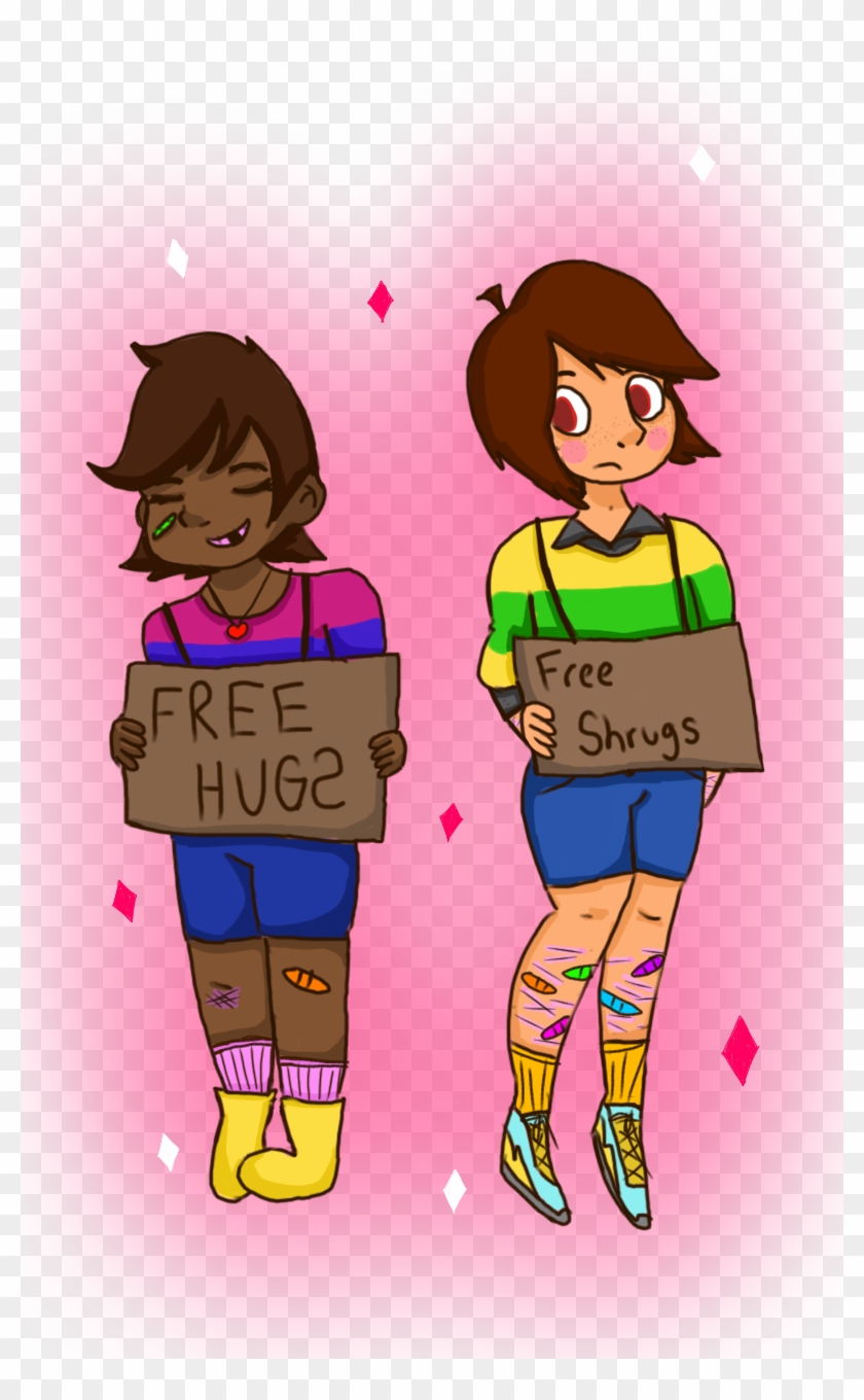 Frisk And Chara - Cartoon Clipart