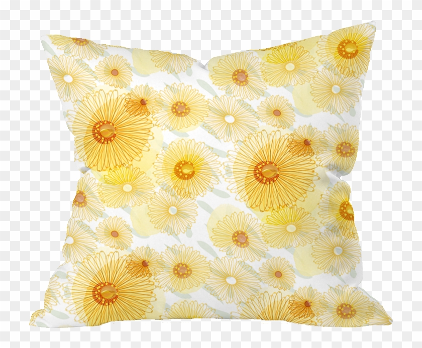 Field Marigold Floral Pillow Cover - Cushion Clipart #2867683