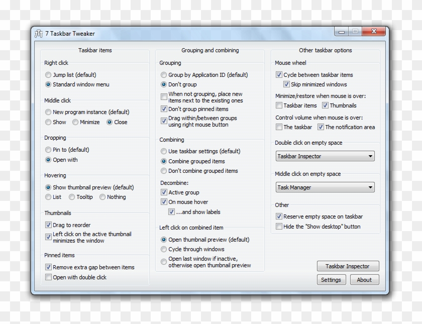 Enter Image Description Here - Windows 7 Taskbar Tweaker Clipart