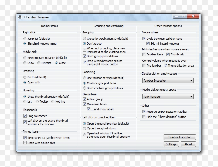 Enter Image Description Here - Windows 7 Taskbar Tweaker Clipart