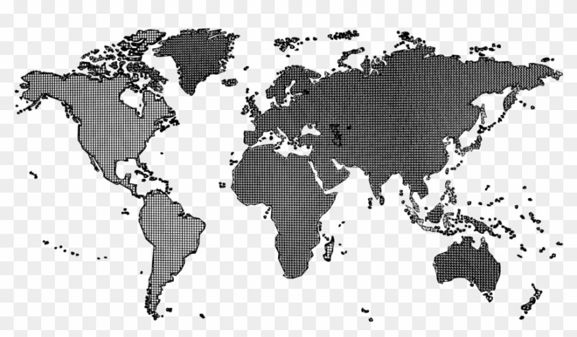 Black World Map Outline , Png Download - Ifrs Vs Gaap Map Clipart