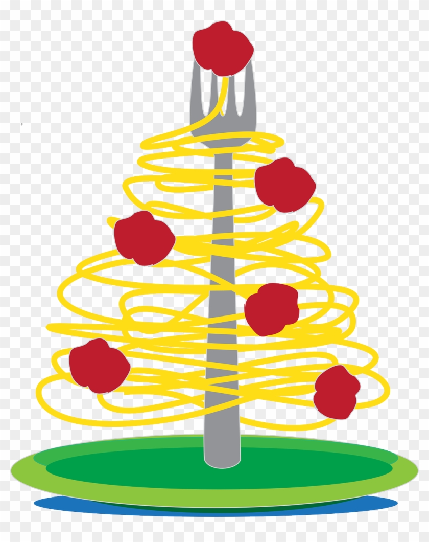 Spaghetti Meatballs Meal Pasta Png Image - Spaghetti And Meatball Christmas Tree Clipart #2871034