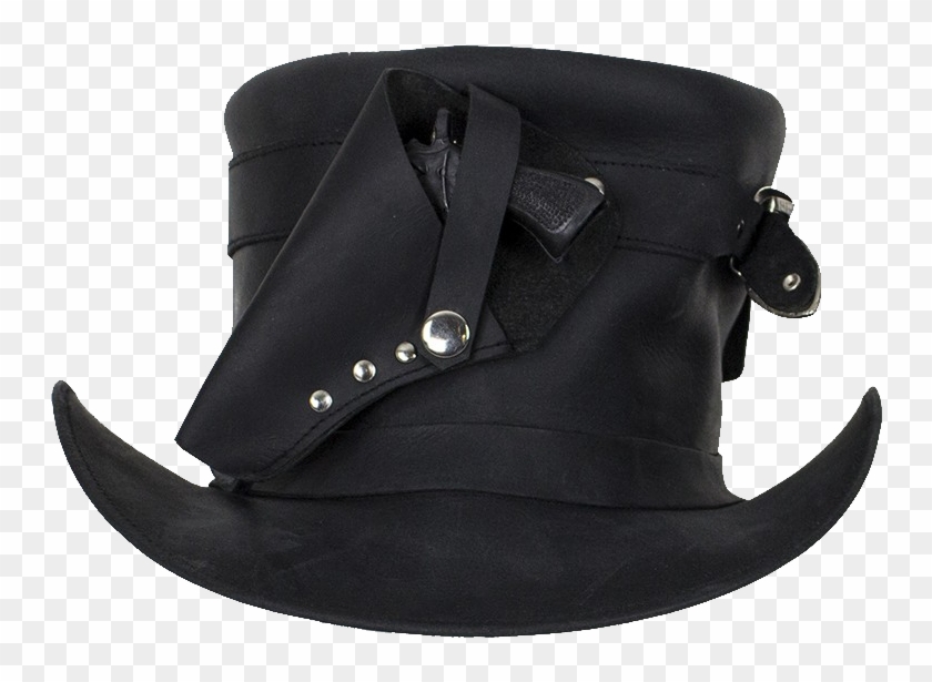 Black Leather Deadman Top Hat With Gun Holsters - Suede Clipart #2871134