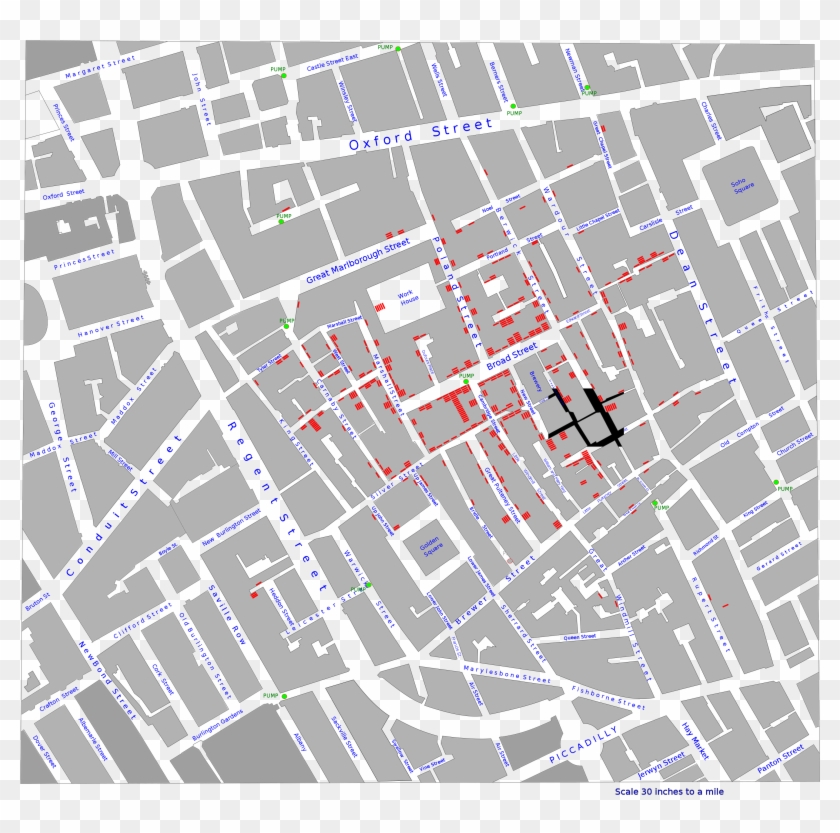 John Snow Cholera Map - Urban Clipart #2872296