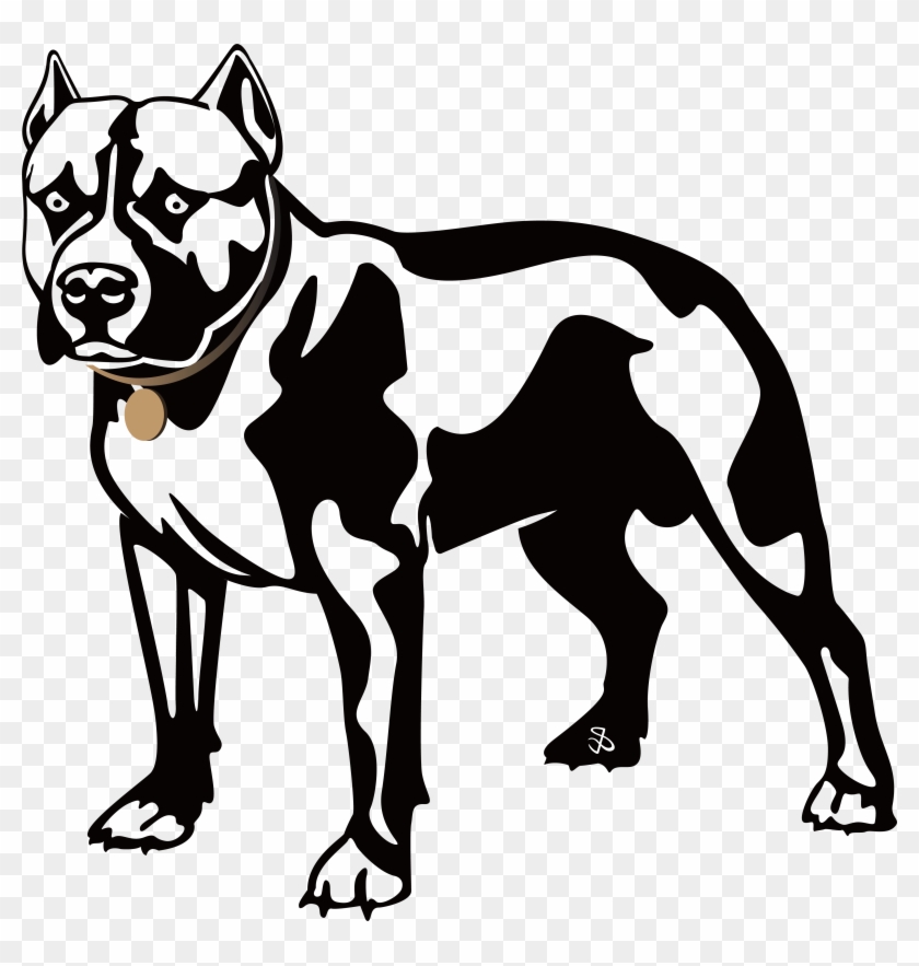 American Pit Bull Terrier Bulldog Boxer Clip Art - Pitbull Dog Line Art - Png Download #2872798