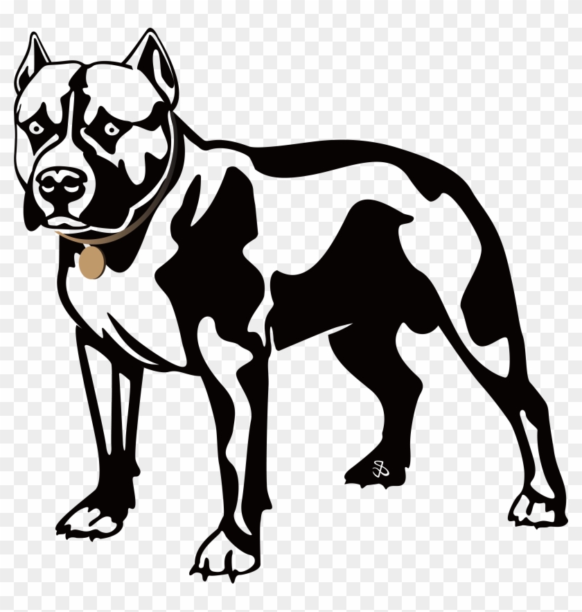 American Pit Bull Terrier Bulldog Boxer Clip Art - Pitbull Dog Line Art - Png Download