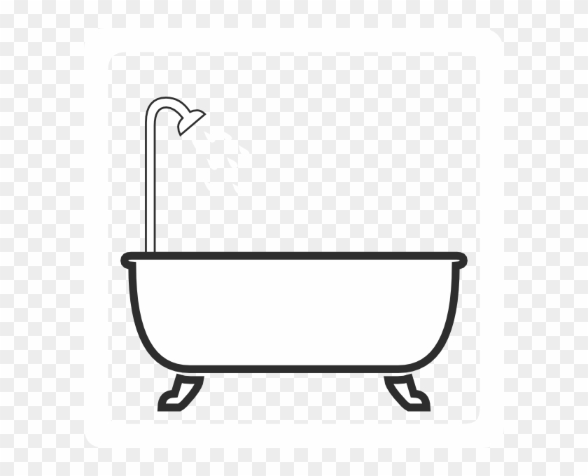 Tub - Shower Black And White Png Clipart