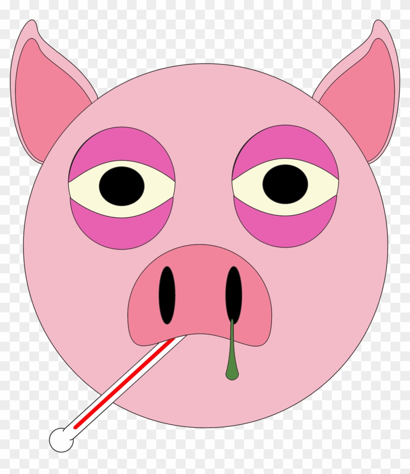 Sick Clipart Mouth - Sick Pig Clipart - Png Download
