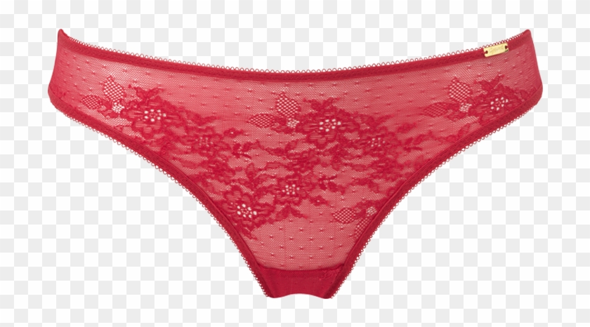 Glossies Lace Brief Red Product Front - Thong Clipart
