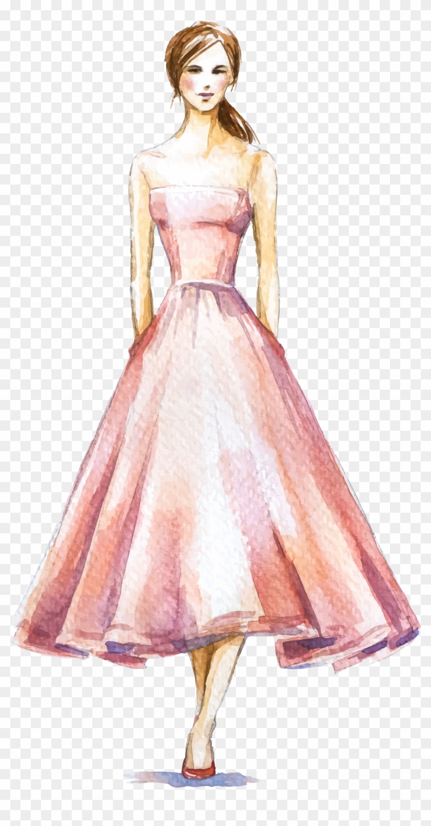 Png Download Drawing Fashion Illustration Watercolor - Fashion Illustration For Women Clipart